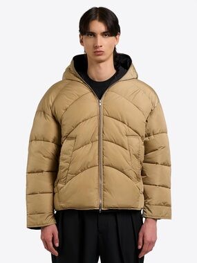 Random Identities Duvet Puffer Jacket in Beige Size XL Men’s Nylon Full Zip